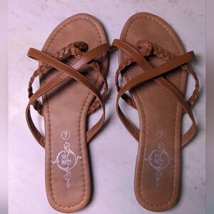 Women's Brown Braided Sandals